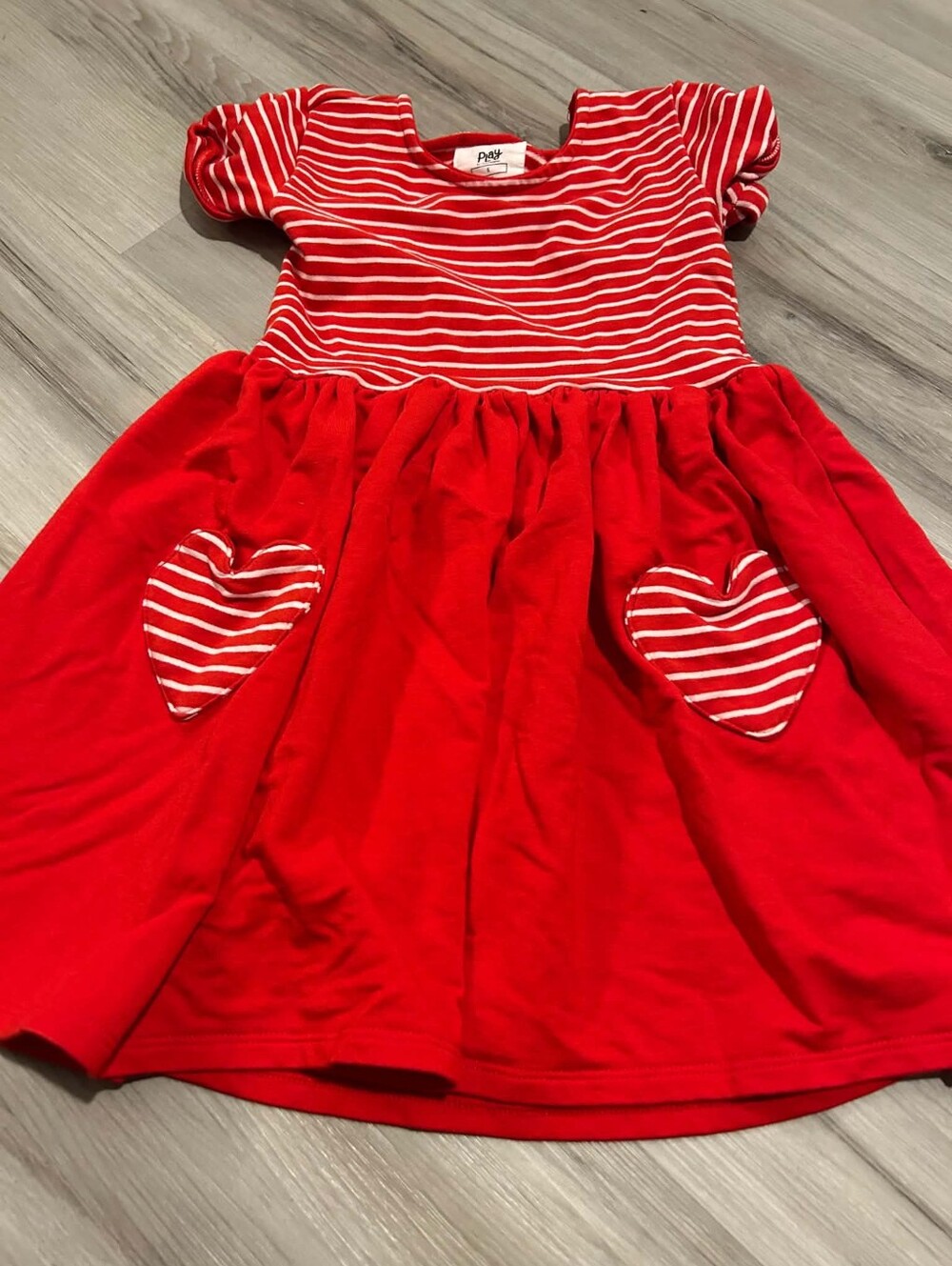 Little Sleepies Play Candy Red Patch Pocket Dress